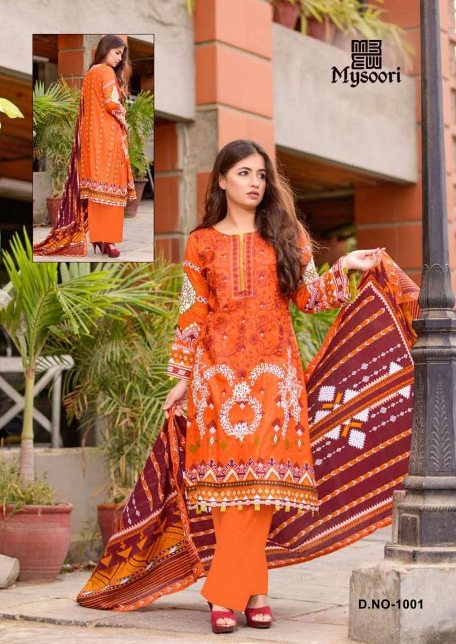 MAIRA HASAN BY MYSOORI 1001 TO 1010 SERIES BEAUTIFUL SUITS STYLISH COLORFUL FANCY CASUAL WEAR & ETHNIC WEAR PURE LAWN COTTON PRINTED DRESSES AT WHOLESALE PRICE