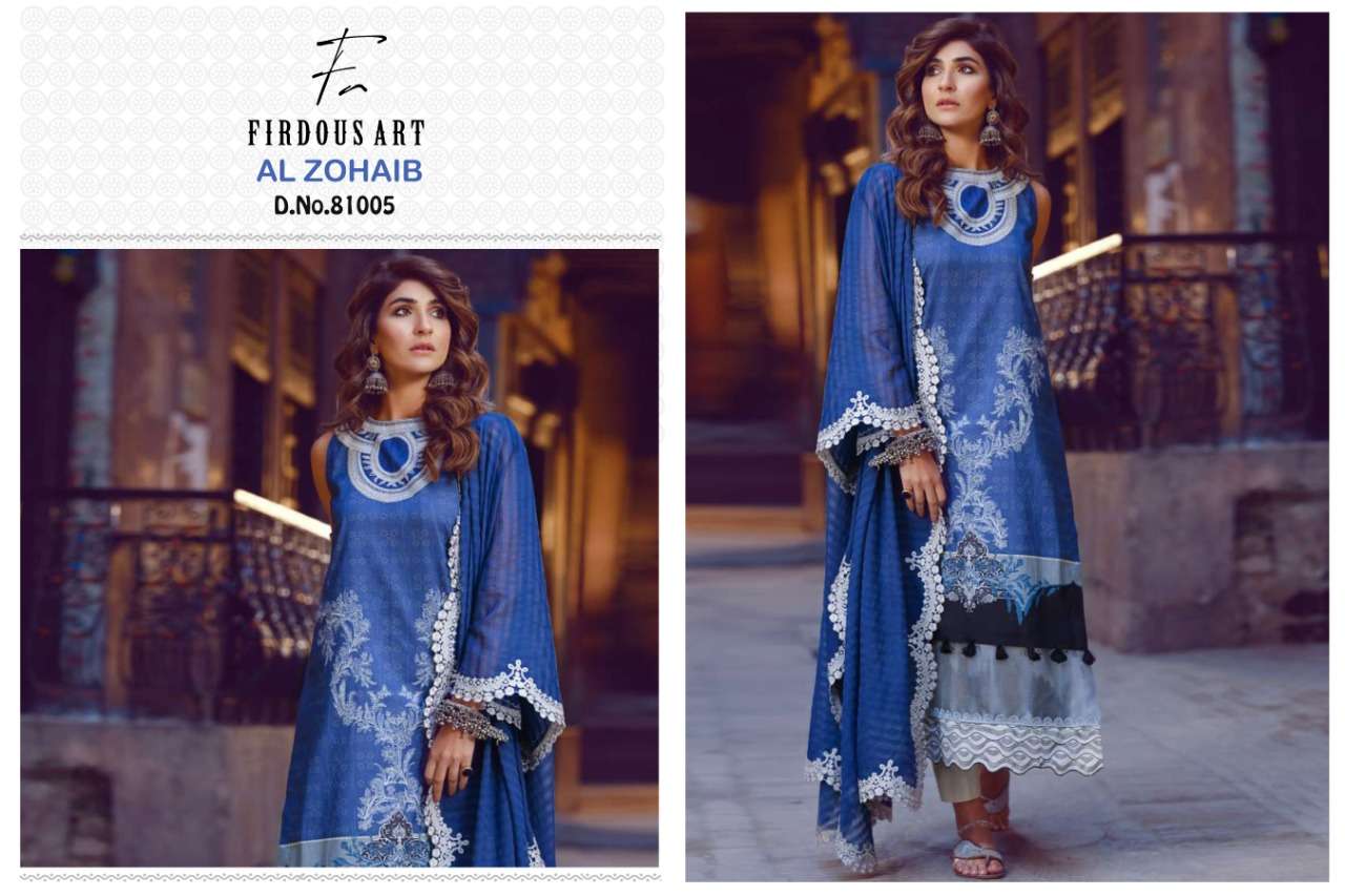 AL ZOHAIB BY FIRDOUS ART 81001 TO 81006 SERIES BEAUTIFUL SUITS STYLISH FANCY COLORFUL CASUAL WEAR & ETHNIC WEAR JAM COTTON DIGITAL PRINTED DRESSES AT WHOLESALE PRICE