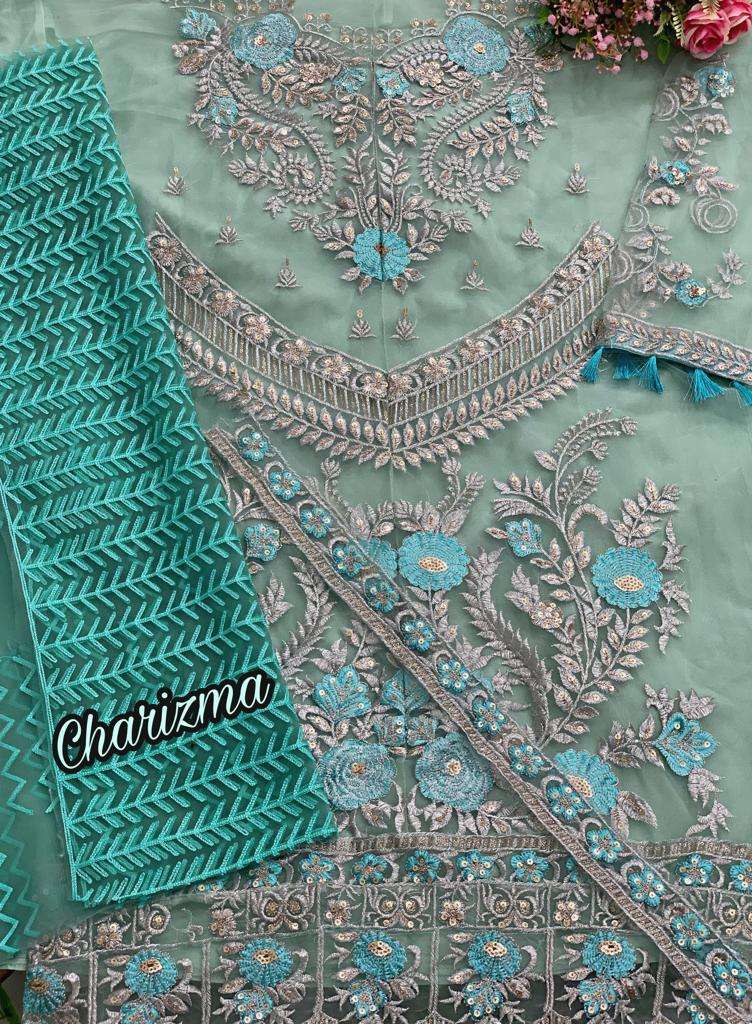 CHARIZMA HIT DESIGN 1021 BY CHARIZMA DESIGNER FESTIVE SUITS COLLECTION BEAUTIFUL STYLISH FANCY COLORFUL PARTY WEAR & OCCASIONAL WEAR HEAVY NET EMBROIDERED DRESSES AT WHOLESALE PRICE
