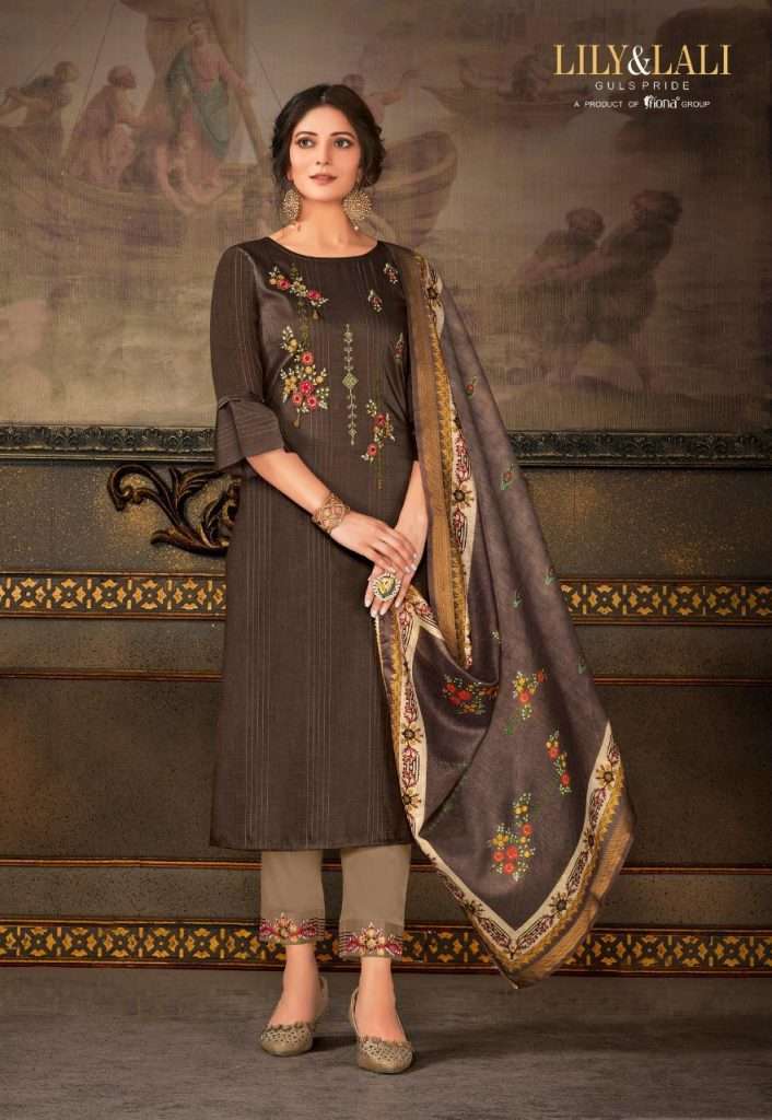 MADHUBALA BY LILY AND ALI 5081 TO 5088 SERIES BEAUTIFUL SUITS STYLISH FANCY COLORFUL PARTY WEAR & OCCASIONAL WEAR STRIP PATTERN SILK DRESSES AT WHOLESALE PRICE