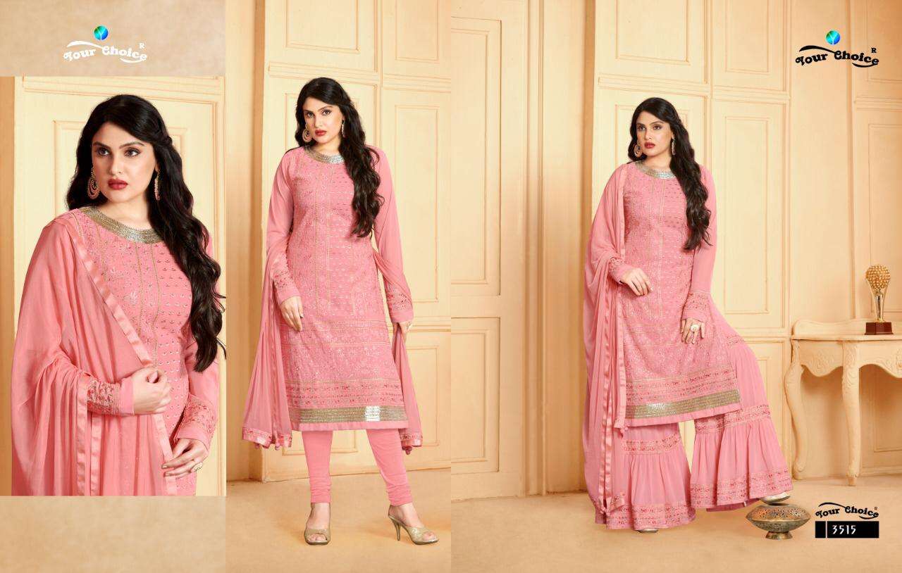 RAJWADI VOL-2 BY YOUR CHOICE 3515 TO 3518 SERIES BEAUTIFUL SUITS STYLISH FANCY COLORFUL CASUAL WEAR & ETHNIC WEAR FAUX GEORGETTE DRESSES AT WHOLESALE PRICE