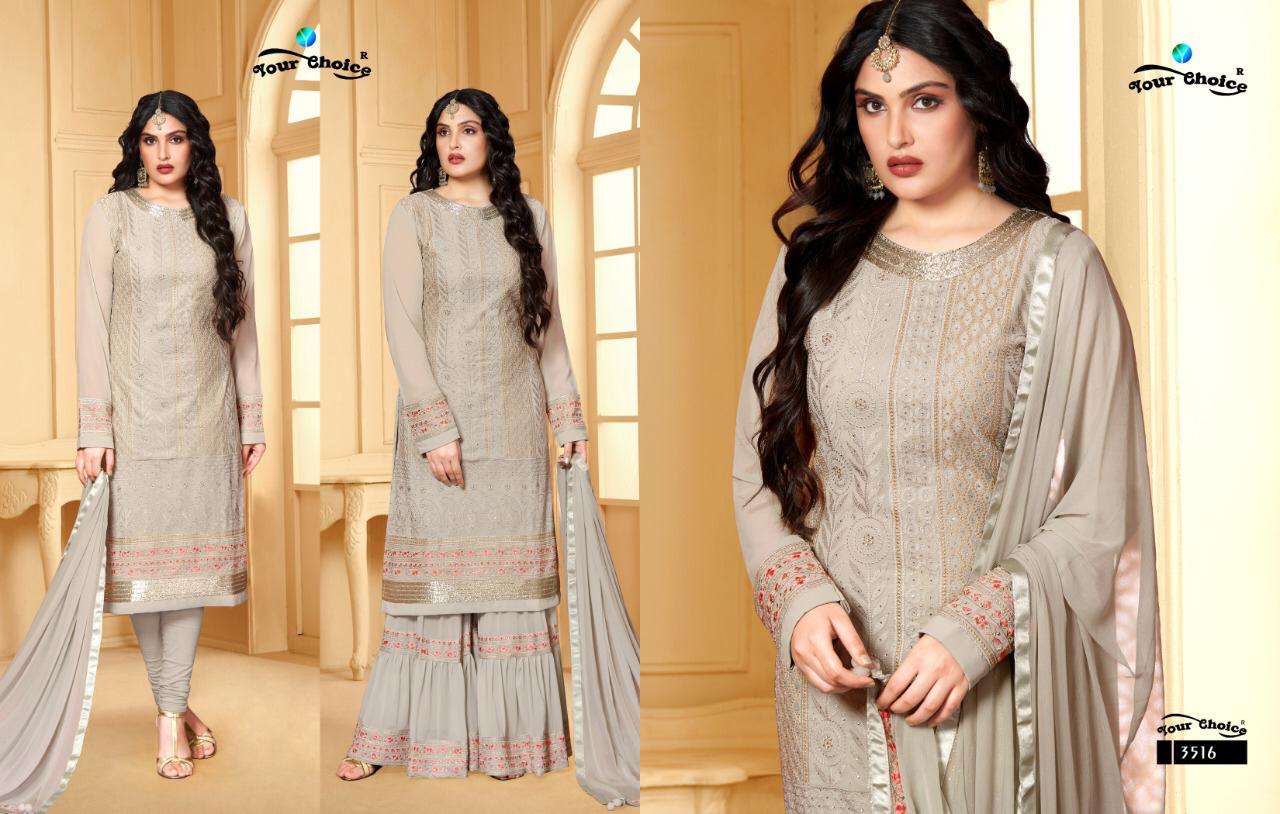RAJWADI VOL-2 BY YOUR CHOICE 3515 TO 3518 SERIES BEAUTIFUL SUITS STYLISH FANCY COLORFUL CASUAL WEAR & ETHNIC WEAR FAUX GEORGETTE DRESSES AT WHOLESALE PRICE