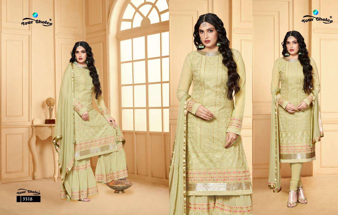 RAJWADI VOL-2 BY YOUR CHOICE 3515 TO 3518 SERIES BEAUTIFUL SUITS STYLISH FANCY COLORFUL CASUAL WEAR & ETHNIC WEAR FAUX GEORGETTE DRESSES AT WHOLESALE PRICE