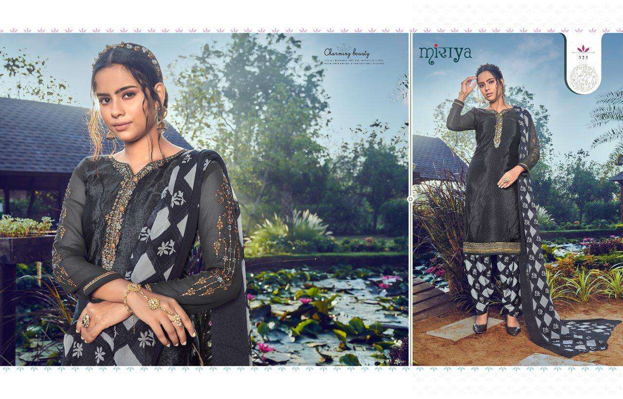 MIRAYA VOL-18 BY AARAV TRENDZ 323 TO 330 SERIES BEAUTIFUL SUITS STYLISH FANCY COLORFUL CASUAL WEAR & ETHNIC WEAR HEAVY FRENCH CRAPE NEGATIVE PRINTED DRESSES AT WHOLESALE PRICE