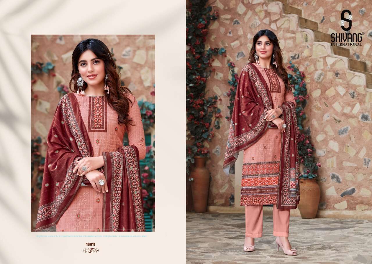 NIKHAAR VOL-6 BY SHIVANG INTERNATIONAL 16011 TO 16016 SERIES BEAUTIFUL SUITS STYLISH FANCY COLORFUL CASUAL WEAR & ETHNIC WEAR PASHMINA DIGITAL PRINTED  WITH EMBROIDERY DRESSES AT WHOLESALE PRICE