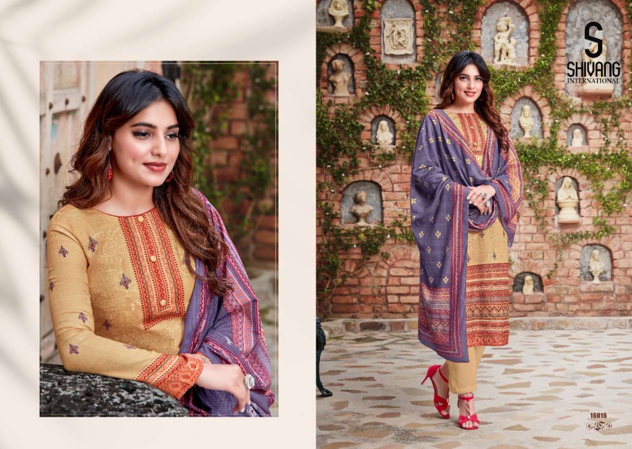 NIKHAAR VOL-6 BY SHIVANG INTERNATIONAL 16011 TO 16016 SERIES BEAUTIFUL SUITS STYLISH FANCY COLORFUL CASUAL WEAR & ETHNIC WEAR PASHMINA DIGITAL PRINTED  WITH EMBROIDERY DRESSES AT WHOLESALE PRICE
