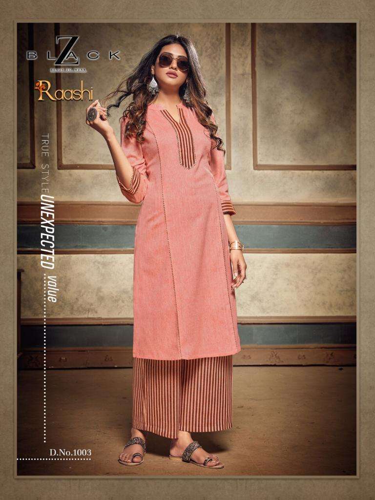 RAASHI BY Z BLACK 1001 TO 1006 SERIES STYLISH FANCY BEAUTIFUL COLORFUL CASUAL WEAR & ETHNIC WEAR SOUTH COTTON SLUB WITH GOTA WORK KURTIS AT WHOLESALE PRICE