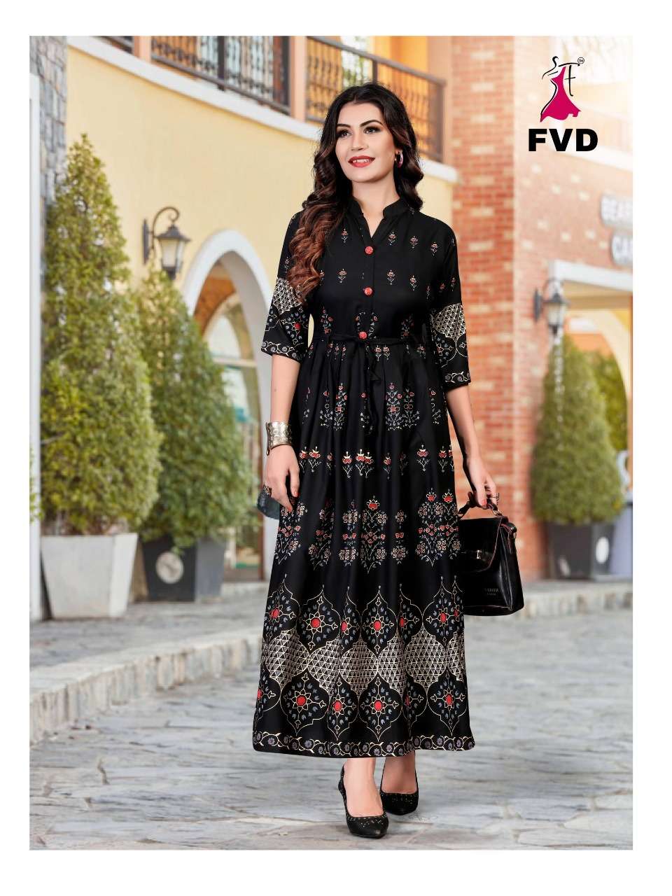 RANG BY FVD 01 TO 08 SERIES DESIGNER BEAUTIFUL STYLISH FANCY COLORFUL PARTY WEAR & OCCASIONAL WEAR RAYON 14 KG PRINTED GOWNS AT WHOLESALE PRICE