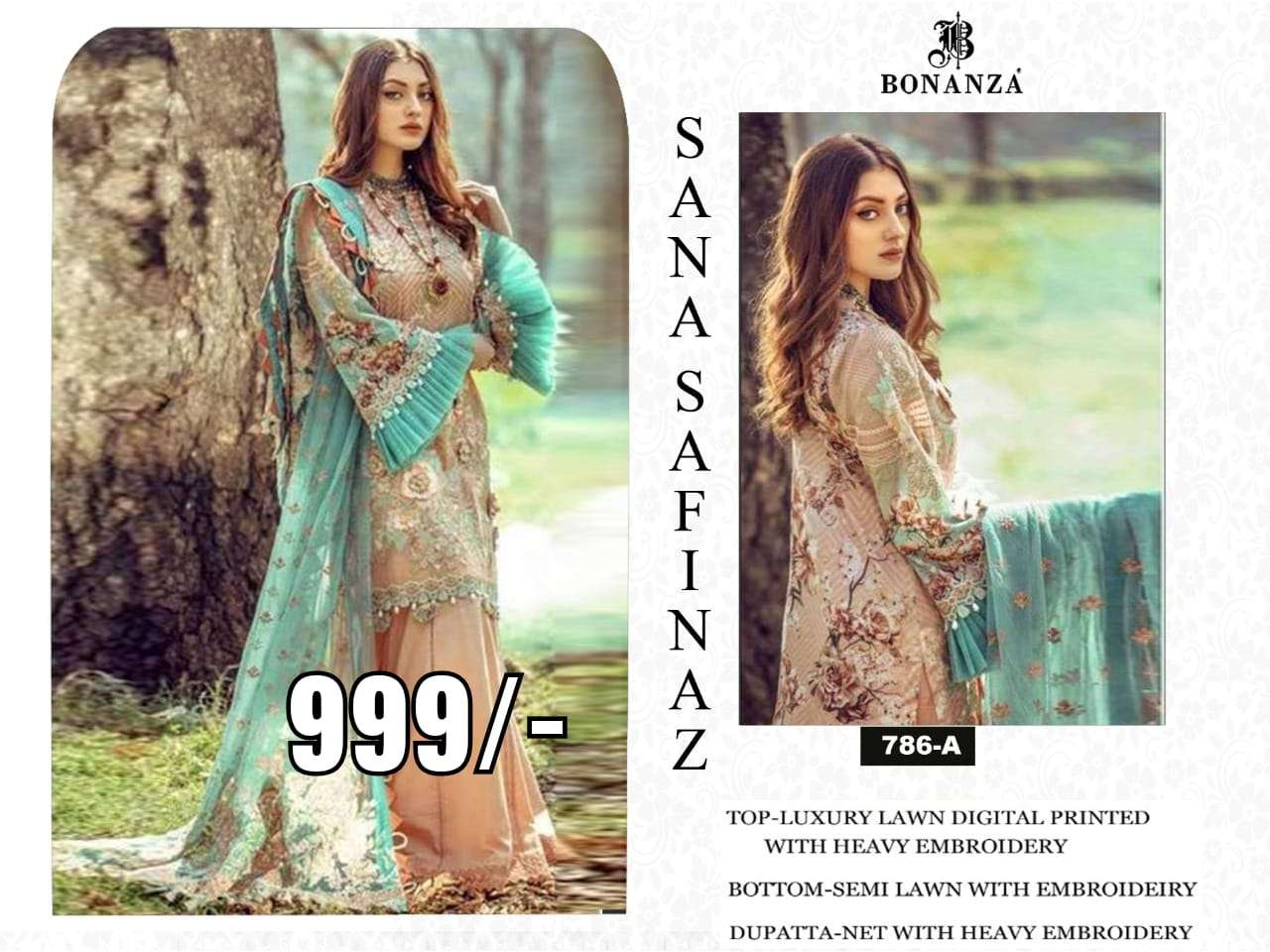 BONANZA HIT COLLECTION BY BONANZA BEAUTIFUL PAKISTANI SUITS COLORFUL STYLISH FANCY CASUAL WEAR & ETHNIC WEAR FANCY DRESSES AT WHOLESALE PRICE
