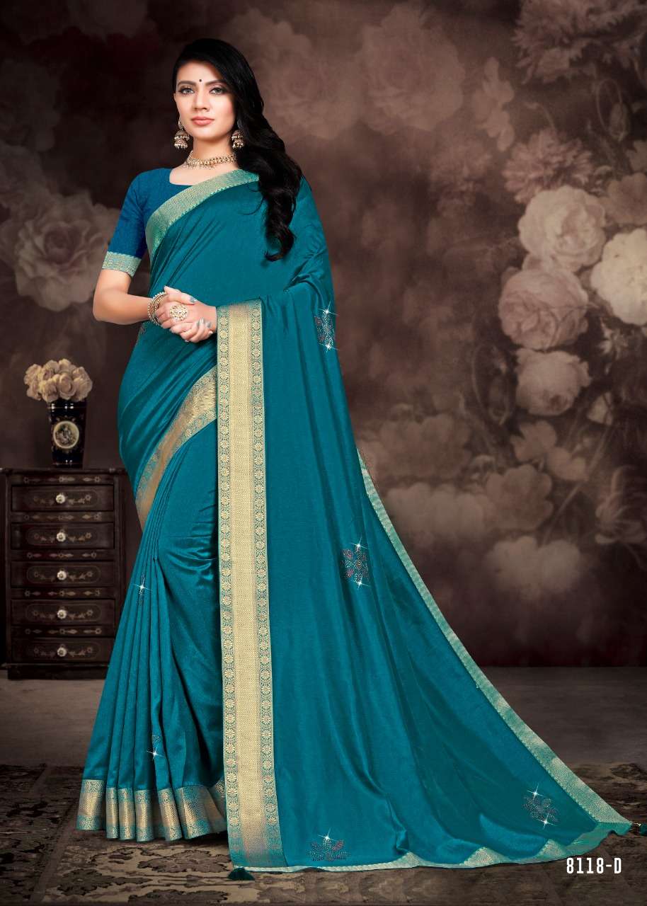 MILK CAKE BY INDIAN WOMEN 8118-A TO 8118-H SERIES INDIAN TRADITIONAL WEAR COLLECTION BEAUTIFUL STYLISH FANCY COLORFUL PARTY WEAR & OCCASIONAL WEAR DYED SILK SAREES AT WHOLESALE PRICE