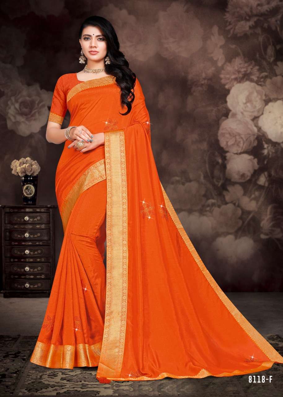 MILK CAKE BY INDIAN WOMEN 8118-A TO 8118-H SERIES INDIAN TRADITIONAL WEAR COLLECTION BEAUTIFUL STYLISH FANCY COLORFUL PARTY WEAR & OCCASIONAL WEAR DYED SILK SAREES AT WHOLESALE PRICE