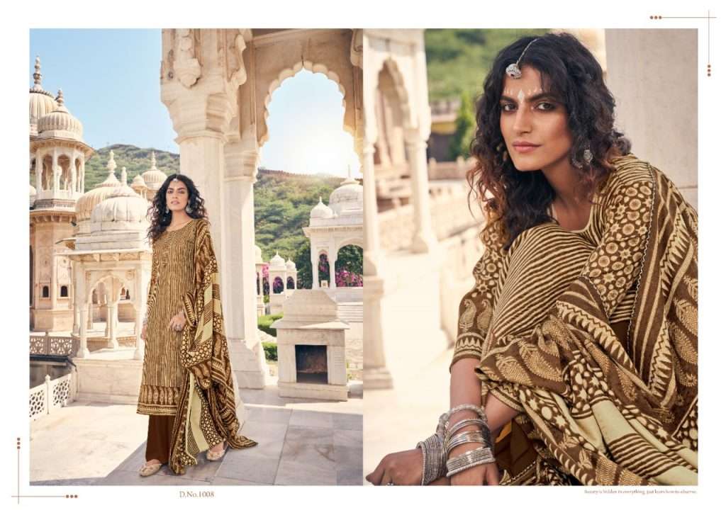 TAJ BY SUMYRA 1001 TO 1010 SERIES BEAUTIFUL STYLISH SHARARA SUITS FANCY COLORFUL CASUAL WEAR & ETHNIC WEAR & READY TO WEAR PASHMINA PRINTED DRESSES AT WHOLESALE PRICE