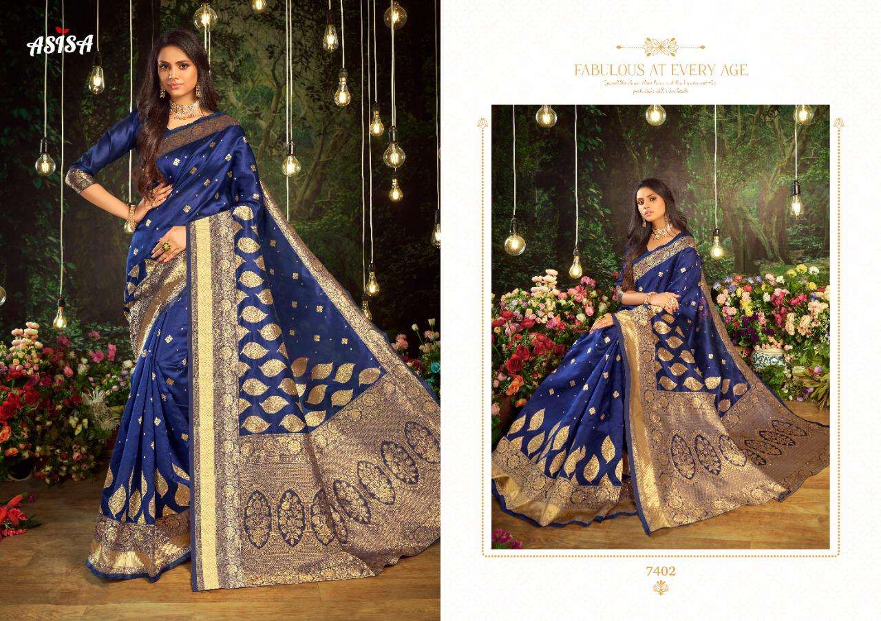 PANCHI BY ASISA 7401 TO 7406 SERIES INDIAN TRADITIONAL WEAR COLLECTION BEAUTIFUL STYLISH FANCY COLORFUL PARTY WEAR & OCCASIONAL WEAR SOFT SILK SAREES AT WHOLESALE PRICE