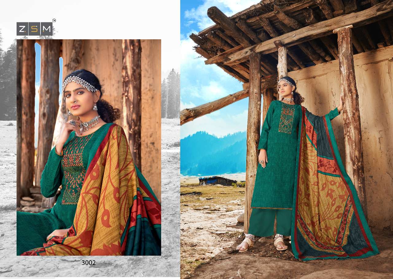 GULMOHAR VOL-3 BY ZSM 3001 TO 3008 SERIES BEAUTIFUL STYLISH SHARARA SUITS FANCY COLORFUL CASUAL WEAR & ETHNIC WEAR & READY TO WEAR HEAVY I BALL PASHMINA PRINTED DRESSES AT WHOLESALE PRICE