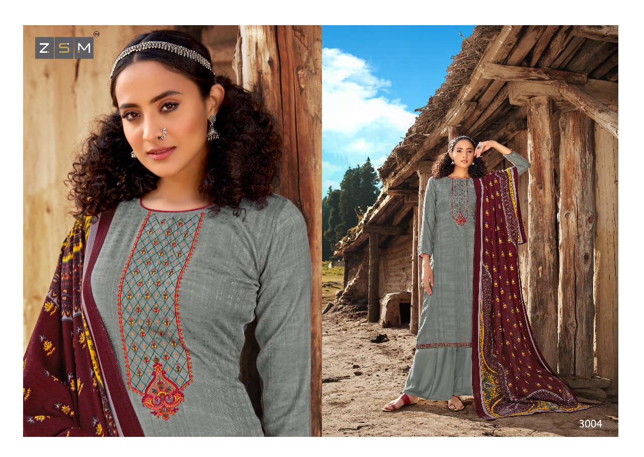 GULMOHAR VOL-3 BY ZSM 3001 TO 3008 SERIES BEAUTIFUL STYLISH SHARARA SUITS FANCY COLORFUL CASUAL WEAR & ETHNIC WEAR & READY TO WEAR HEAVY I BALL PASHMINA PRINTED DRESSES AT WHOLESALE PRICE