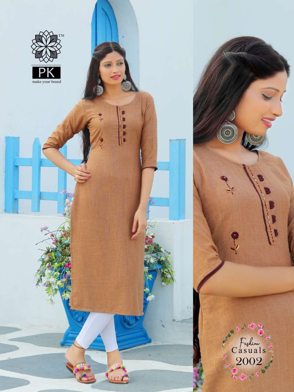 FASHION CASUAL VOL-2 BY PK 2001 TO 2006 SERIES STYLISH FANCY BEAUTIFUL COLORFUL CASUAL WEAR & ETHNIC WEAR WEAVED RAYON WITH MANUAL WORK KURTIS AT WHOLESALE PRICE