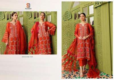 CHARIZMA VOL-3 BY SHRADDHA DESIGNER 7301 TO 7304 SERIES BEAUTIFUL WINTER COLLECTION SUITS STYLISH FANCY COLORFUL CASUAL WEAR & ETHNIC WEAR PURE CAMBRIC COTTON WITH EMBROIDERY DRESSES AT WHOLESALE PRICE