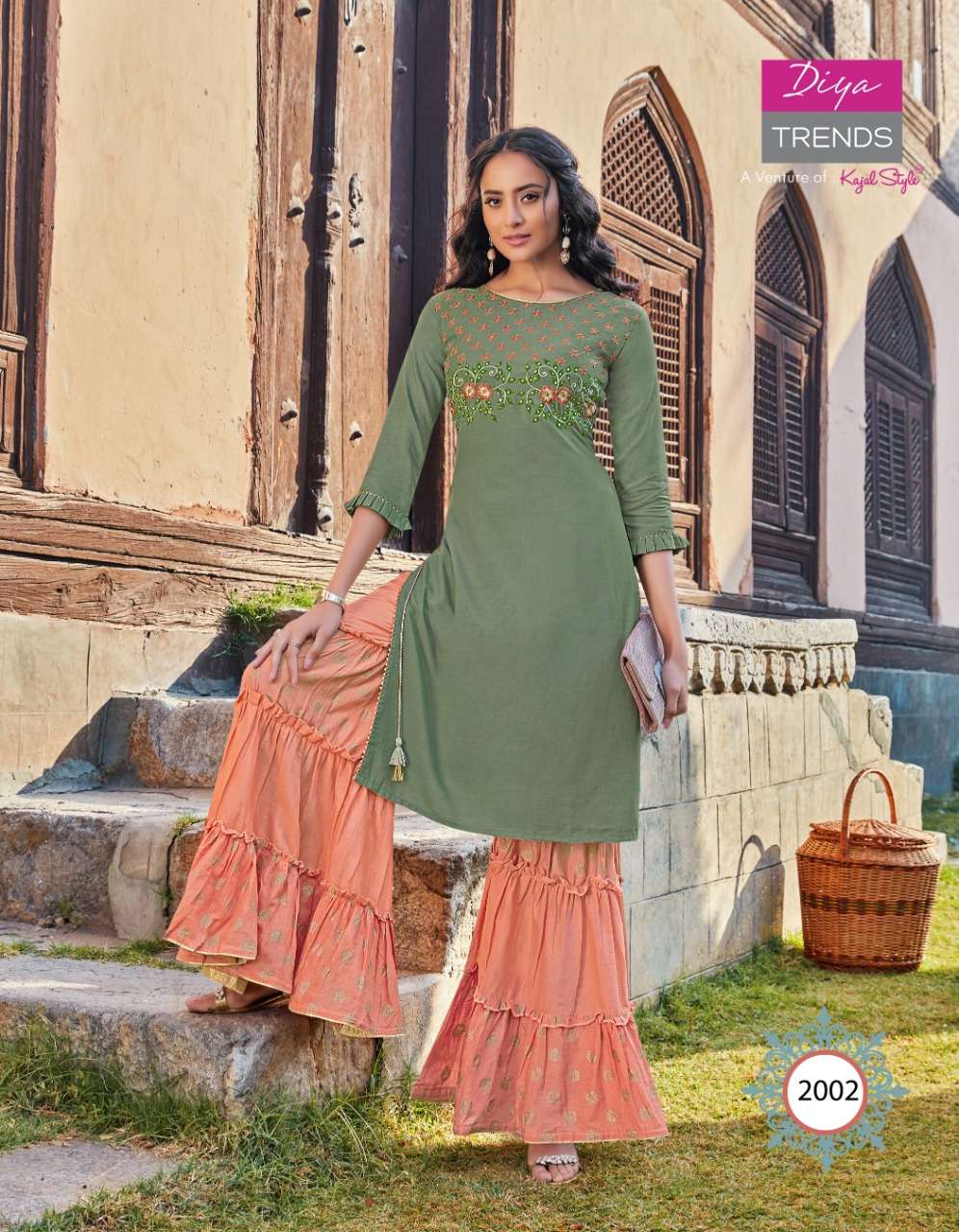 FLORENCE VOL-2 BY DIYA TRENDS 2001 TO 2010 SERIES BEAUTIFUL STYLISH FANCY COLORFUL CASUAL WEAR & ETHNIC WEAR RAYON/COTTON WITH EMBROIDERED KURTIS WITH BOTTOM AT WHOLESALE PRICE