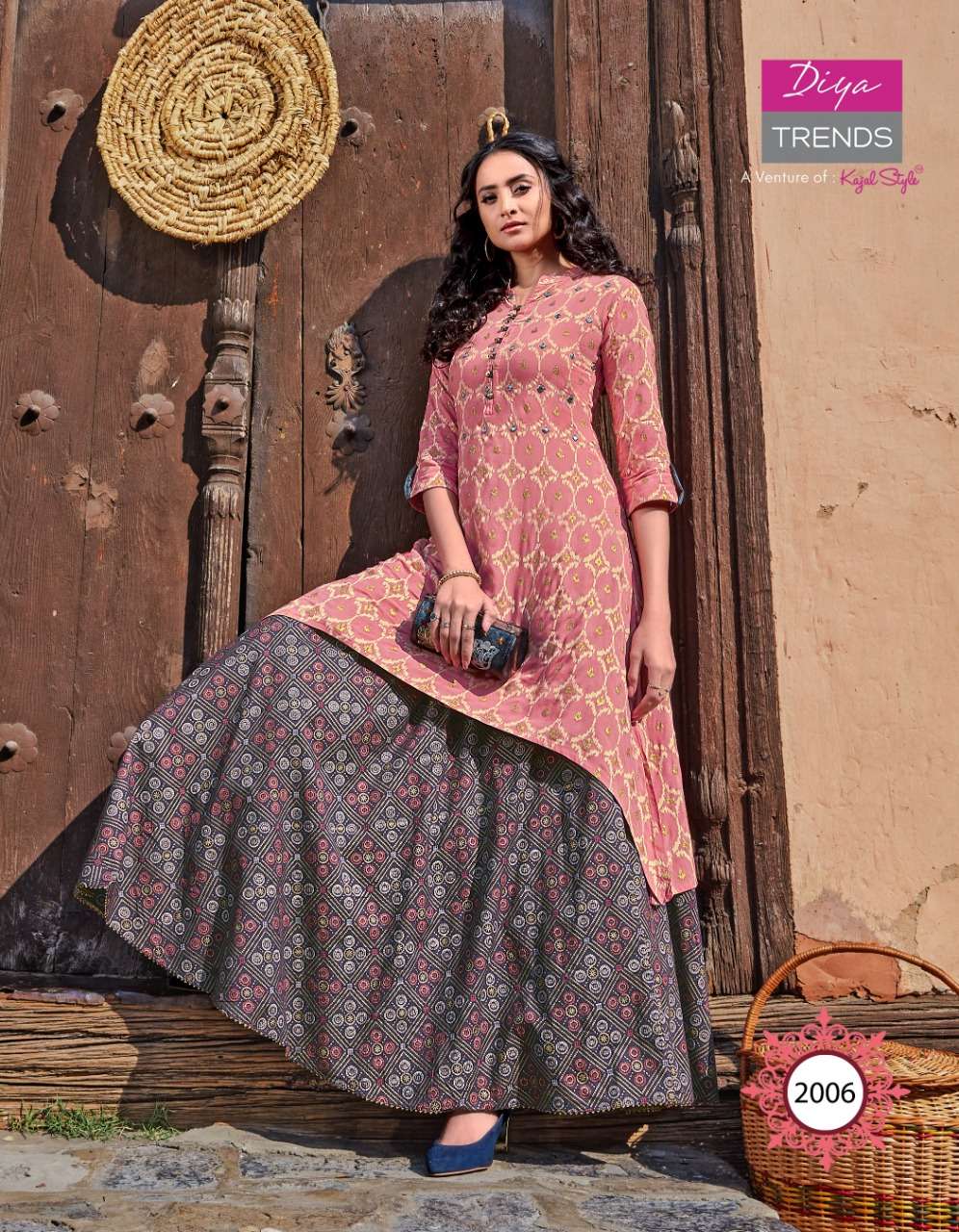 FLORENCE VOL-2 BY DIYA TRENDS 2001 TO 2010 SERIES BEAUTIFUL STYLISH FANCY COLORFUL CASUAL WEAR & ETHNIC WEAR RAYON/COTTON WITH EMBROIDERED KURTIS WITH BOTTOM AT WHOLESALE PRICE