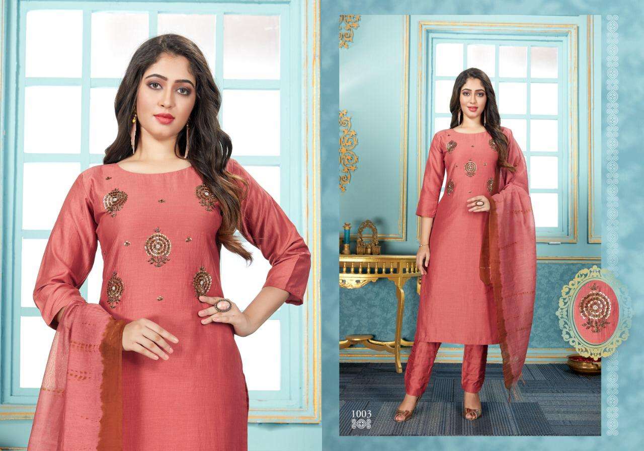 PADMINI BY ARION 1001 TO 1005 SERIES PAKISTANI SUITS BEAUTIFUL FANCY COLORFUL STYLISH PARTY WEAR & OCCASIONAL WEAR FANCY CHINON WITH TWO TONE DRESSES AT WHOLESALE PRICE