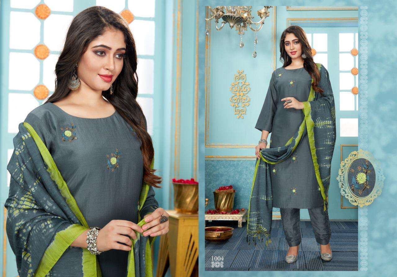 PADMINI BY ARION 1001 TO 1005 SERIES PAKISTANI SUITS BEAUTIFUL FANCY COLORFUL STYLISH PARTY WEAR & OCCASIONAL WEAR FANCY CHINON WITH TWO TONE DRESSES AT WHOLESALE PRICE