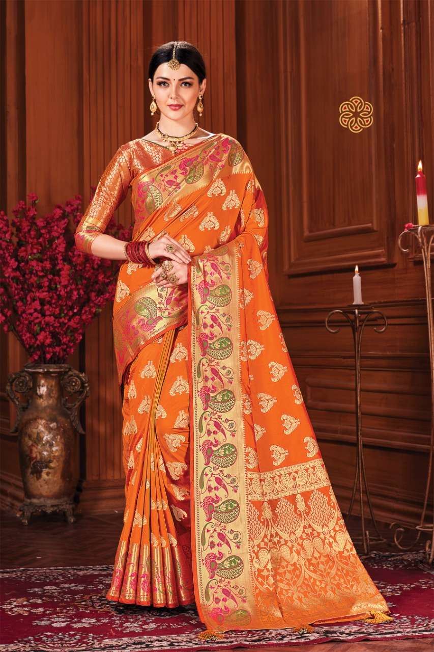 KALIKA SILK BY SANGAM PRINTS 1001 TO 1006 SERIES INDIAN TRADITIONAL WEAR COLLECTION BEAUTIFUL STYLISH FANCY COLORFUL PARTY WEAR & OCCASIONAL WEAR SILK SAREES AT WHOLESALE PRICE