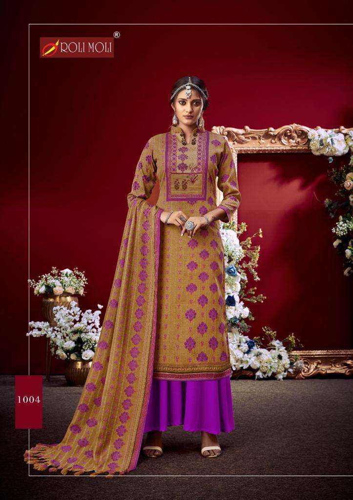 AMAYARA BY ROLI MOLI 1001 TO 1008 SERIES BEAUTIFUL PAKISTANI SUITS COLORFUL STYLISH FANCY CASUAL WEAR & ETHNIC WEAR PASHMINA PRINTED WITH WORK DRESSES AT WHOLESALE PRICE