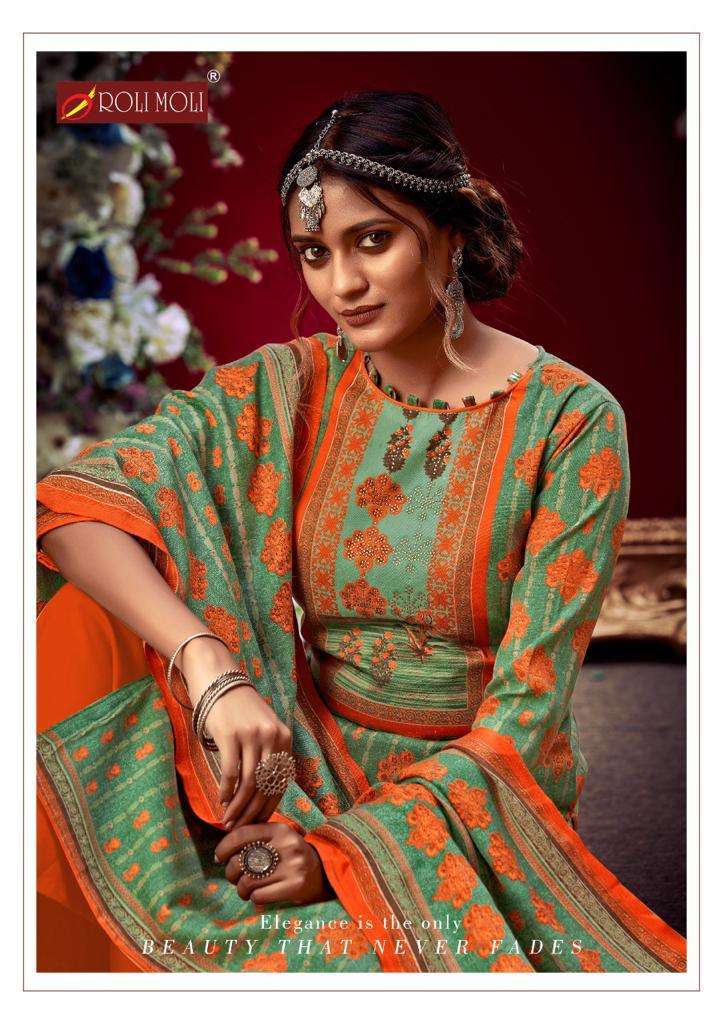 AMAYARA BY ROLI MOLI 1001 TO 1008 SERIES BEAUTIFUL PAKISTANI SUITS COLORFUL STYLISH FANCY CASUAL WEAR & ETHNIC WEAR PASHMINA PRINTED WITH WORK DRESSES AT WHOLESALE PRICE
