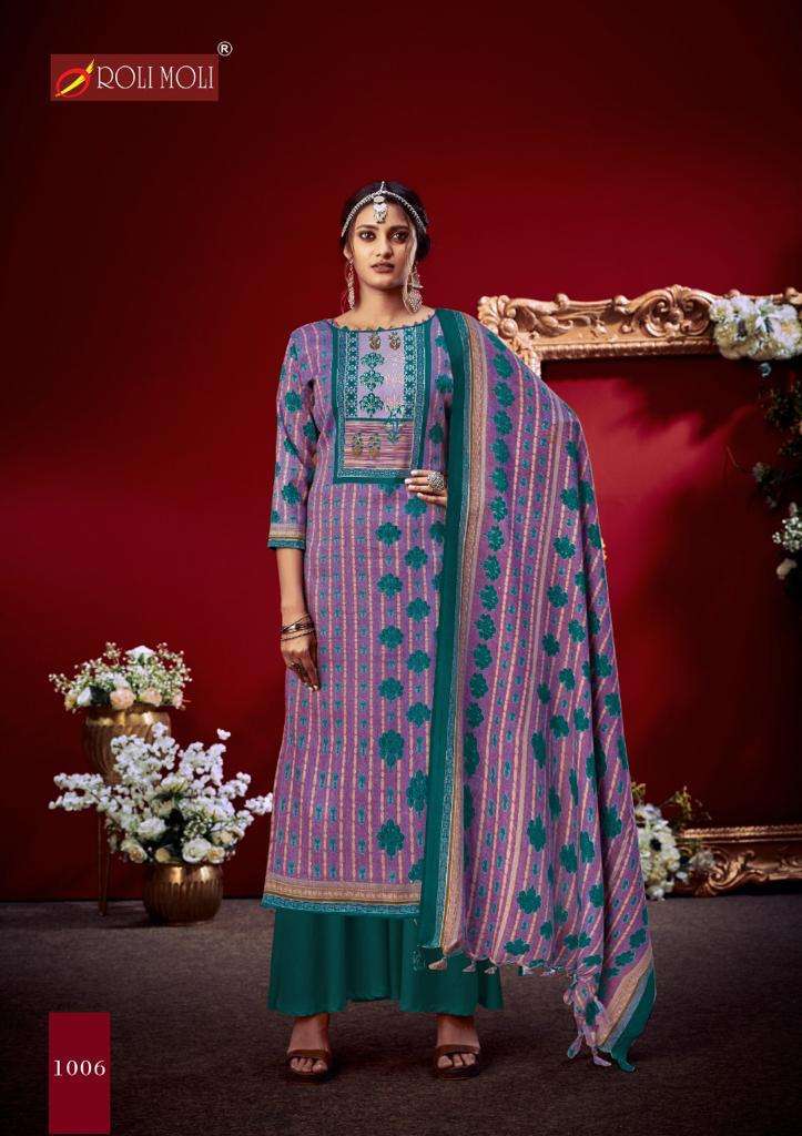 AMAYARA BY ROLI MOLI 1001 TO 1008 SERIES BEAUTIFUL PAKISTANI SUITS COLORFUL STYLISH FANCY CASUAL WEAR & ETHNIC WEAR PASHMINA PRINTED WITH WORK DRESSES AT WHOLESALE PRICE