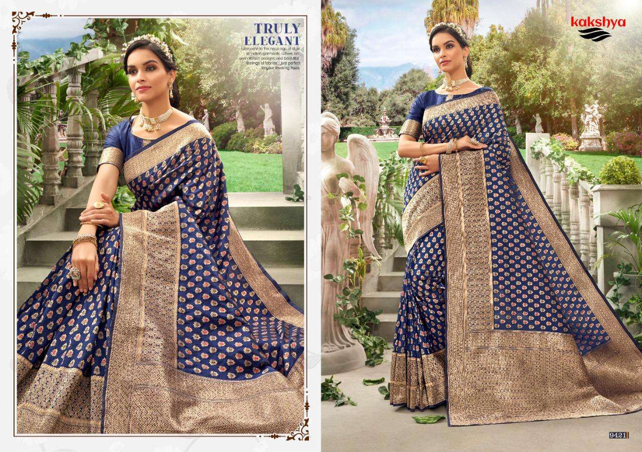 SENORITA BY KAKSHYA 9419 TO 9422 SERIES INDIAN TRADITIONAL WEAR COLLECTION BEAUTIFUL STYLISH FANCY COLORFUL PARTY WEAR & OCCASIONAL WEAR SILK SAREES AT WHOLESALE PRICE