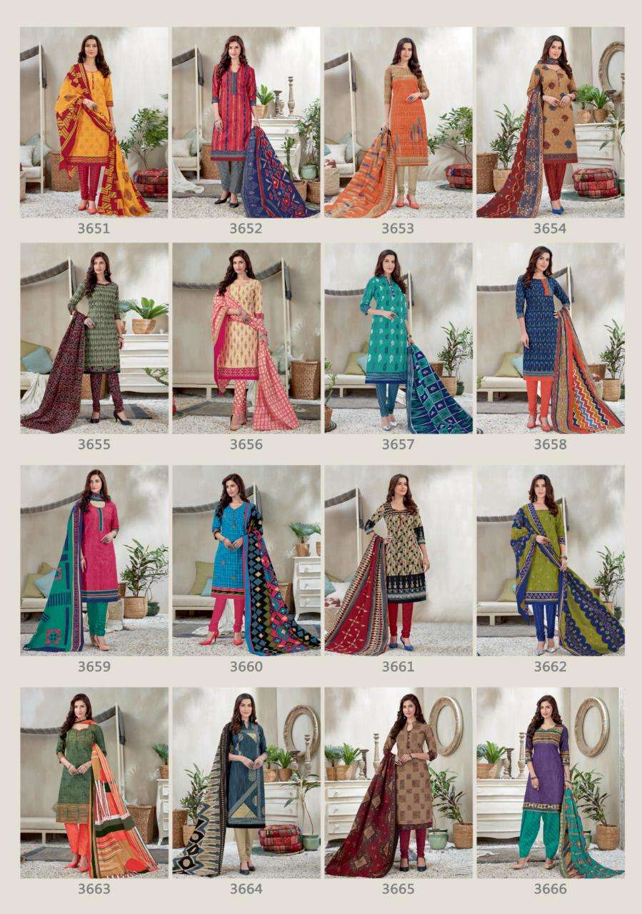 SPARK VOL-15 BY BALAJI COTTON 3651 TO 3666 SERIES DESIGNER PATIYALA SUITS BEAUTIFUL FANCY COLORFUL STYLISH PARTY WEAR & ETHNIC WEAR PURE COTTON PRINTED DRESSES AT WHOLESALE PRICE