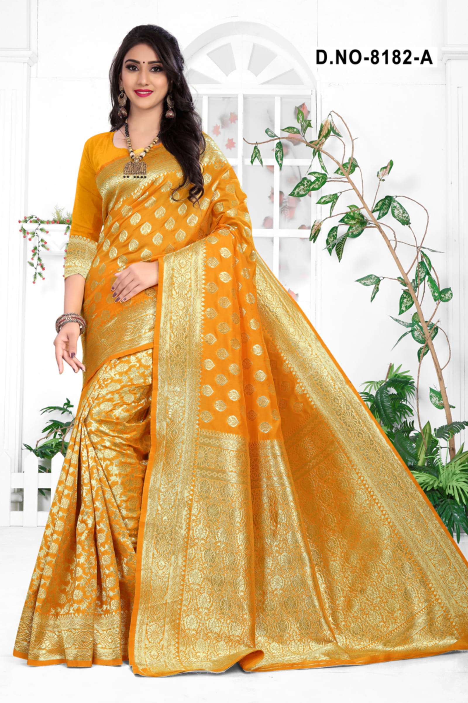 GOPI BAHU 8182 BY HAYTEE 8182-A TO 8182-D SERIES INDIAN TRADITIONAL WEAR COLLECTION BEAUTIFUL STYLISH FANCY COLORFUL PARTY WEAR & OCCASIONAL WEAR HANDLOOM COTTON JACQAURD SILK SAREES AT WHOLESALE PRICE