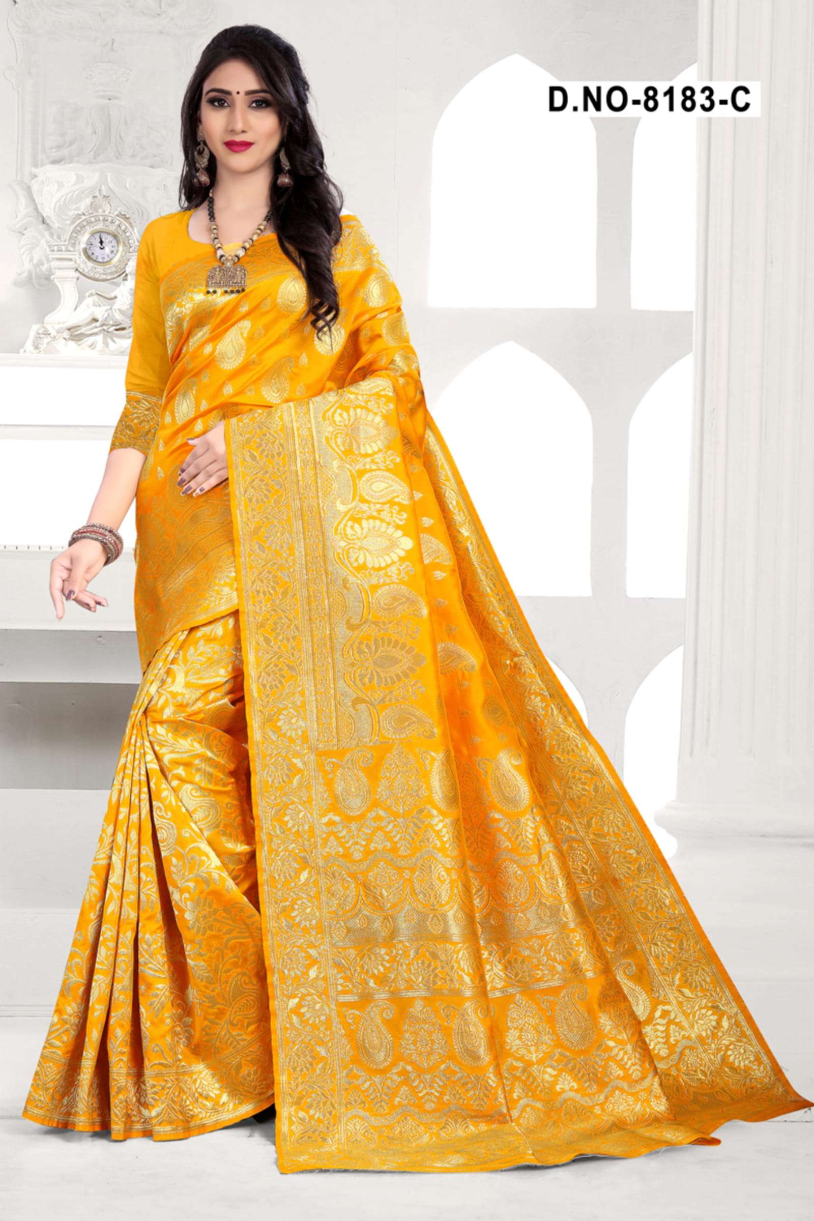 GOPI BAHU 8183 BY HAYTEE 8183-A TO 8183-D SERIES INDIAN TRADITIONAL WEAR COLLECTION BEAUTIFUL STYLISH FANCY COLORFUL PARTY WEAR & OCCASIONAL WEAR HANDLOOM COTTON JACQAURD SILK SAREES AT WHOLESALE PRICE