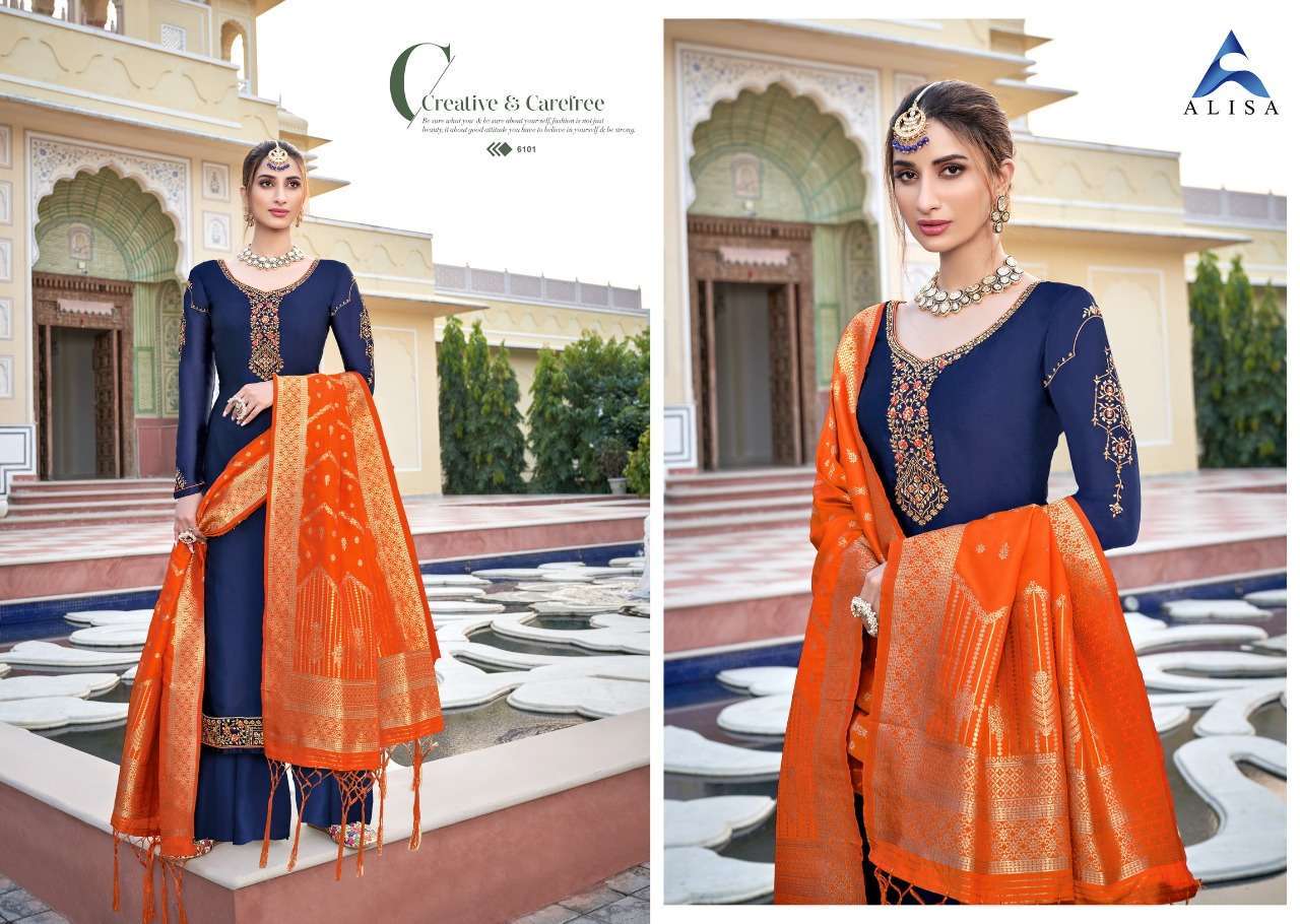 AMIRA VOL-15 BY ALISA 1601 TO 1606 SERIES BEAUTIFUL PAKISTANI SUITS COLORFUL STYLISH FANCY CASUAL WEAR & ETHNIC WEAR SATIN GEORGETTE WITH WORK DRESSES AT WHOLESALE PRICE