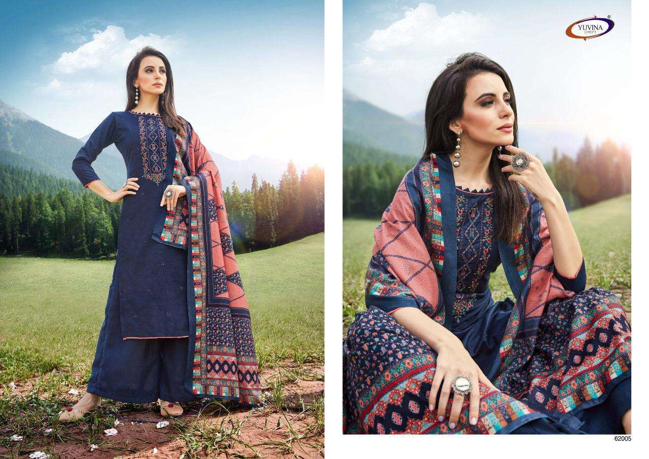 WINTER GARNET BY YUVINA EXPORTS 62001 TO 62008 SERIES DESIGNER SHARARA SUITS COLLECTION BEAUTIFUL STYLISH COLORFUL FANCY PARTY WEAR & OCCASIONAL WEAR TOP DYED SHADARI WITH EMBROIDERY DRESSES AT WHOLESALE PRICE
