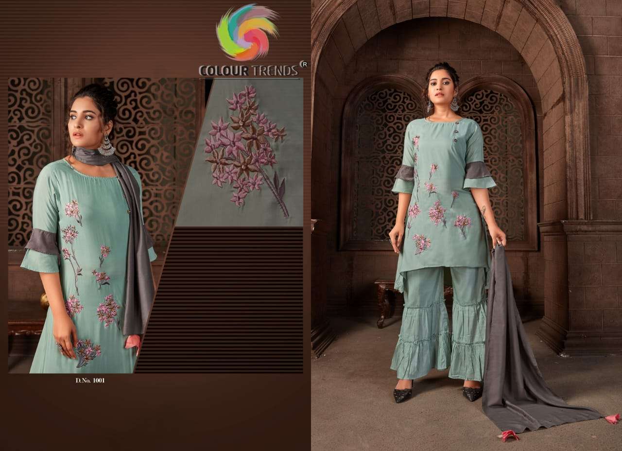 OOTD BY COLOUR TRENDZ 1001 TO 1004 SERIES BEAUTIFUL COLORFUL STYLISH PRETTY PARTY WEAR CASUAL WEAR OCCASIONAL WEAR PC COTTON PRINTED DRESSES AT WHOLESALE PRICE