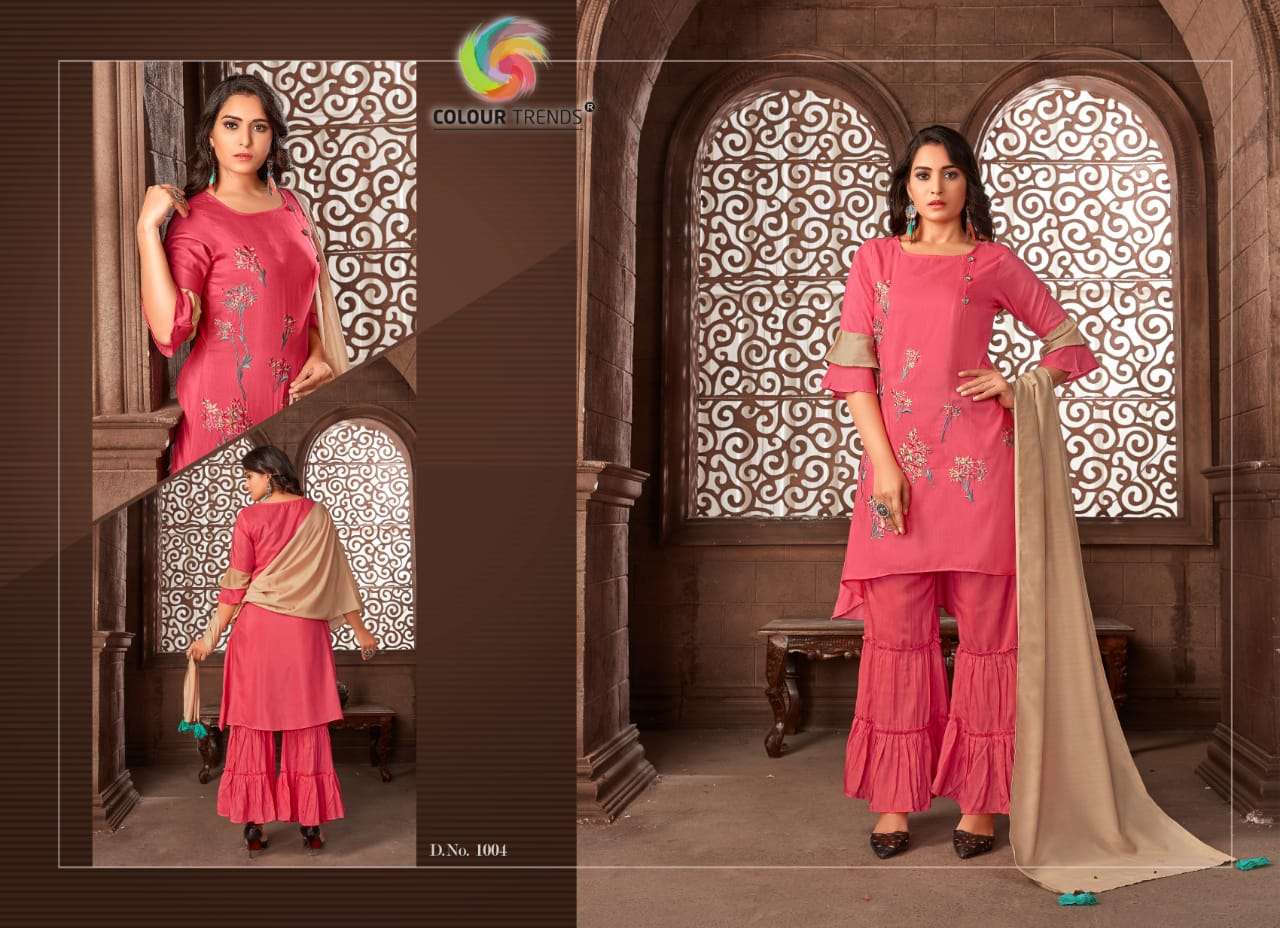 OOTD BY COLOUR TRENDZ 1001 TO 1004 SERIES BEAUTIFUL COLORFUL STYLISH PRETTY PARTY WEAR CASUAL WEAR OCCASIONAL WEAR PC COTTON PRINTED DRESSES AT WHOLESALE PRICE