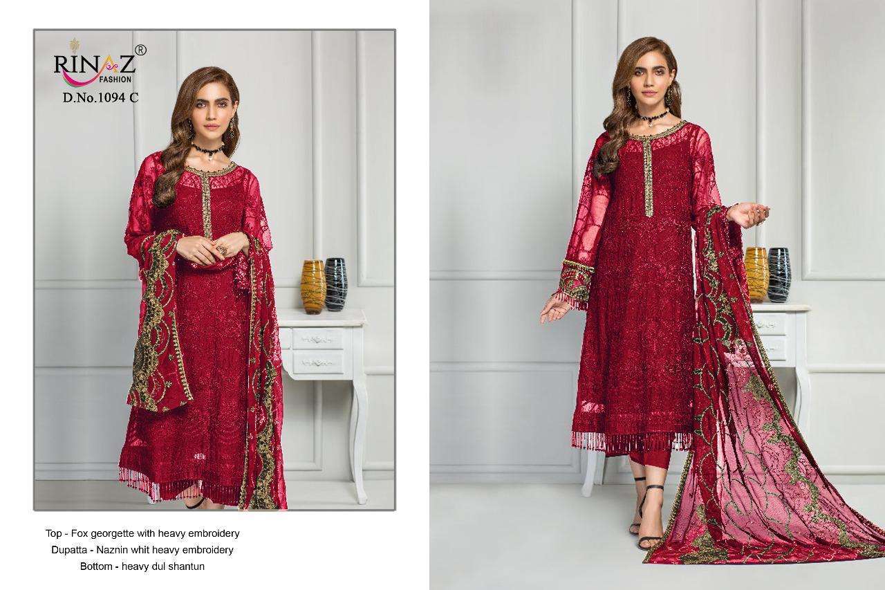 RINAZ SALE COLLECTION BY RINAZ FASHION Z BEAUTIFUL PAKISTANI SUITS COLORFUL STYLISH FANCY CASUAL WEAR & ETHNIC WEAR GEORGETTE/NET EMBROIDERY DRESSES AT WHOLESALE PRICE