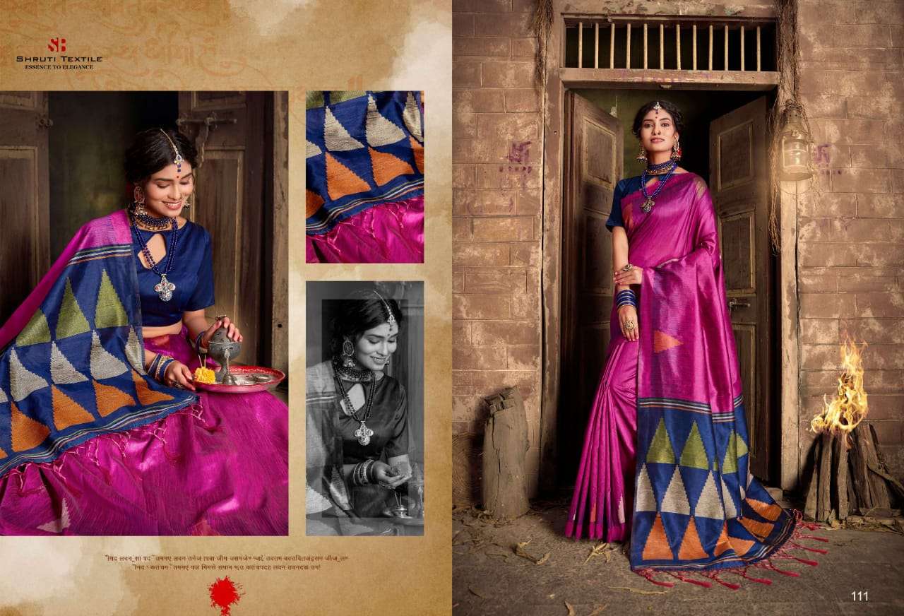 MAYRA BY SHRUTI 101 TO 111 SERIES INDIAN TRADITIONAL WEAR COLLECTION BEAUTIFUL STYLISH FANCY COLORFUL PARTY WEAR & OCCASIONAL WEAR FANCY PRINTED SAREES AT WHOLESALE PRICE