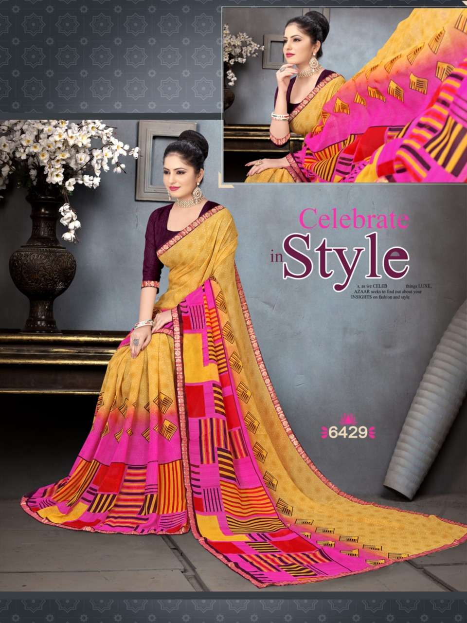 ADVANCE BOOKING VOL-12 BY HAYTEE 6429 TO 6440 SERIES INDIAN TRADITIONAL WEAR COLLECTION BEAUTIFUL STYLISH FANCY COLORFUL PARTY WEAR & OCCASIONAL WEAR HEAVY DANI PRINTED SAREES AT WHOLESALE PRICE