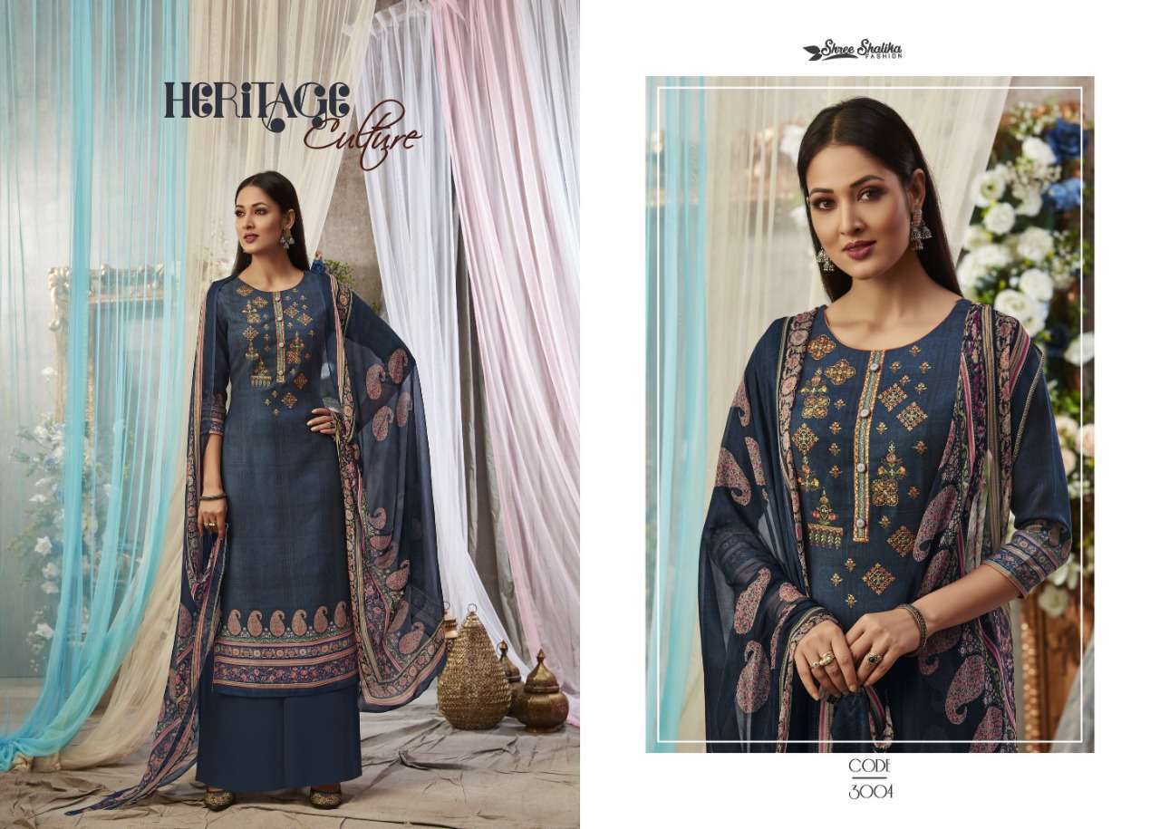NAAZ BY NAAZ 3001 TO 3008 SERIES SUITS BEAUTIFUL FANCY COLORFUL STYLISH PARTY WEAR & OCCASIONAL WEAR PURE PASHMINA PRINTED DRESSES AT WHOLESALE PRICE