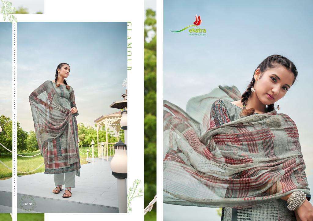 AURUM BY EKATRA 1001 TO 1008 SERIES SUITS BEAUTIFUL FANCY COLORFUL STYLISH PARTY WEAR & OCCASIONAL WEAR PURE PASHMINA PRINTED DRESSES AT WHOLESALE PRICE