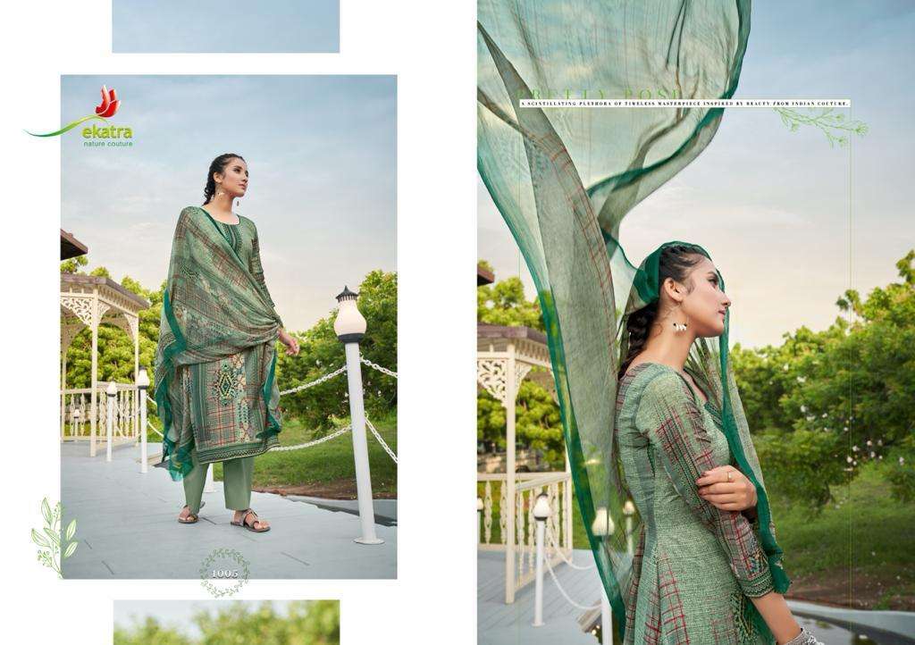 AURUM BY EKATRA 1001 TO 1008 SERIES SUITS BEAUTIFUL FANCY COLORFUL STYLISH PARTY WEAR & OCCASIONAL WEAR PURE PASHMINA PRINTED DRESSES AT WHOLESALE PRICE