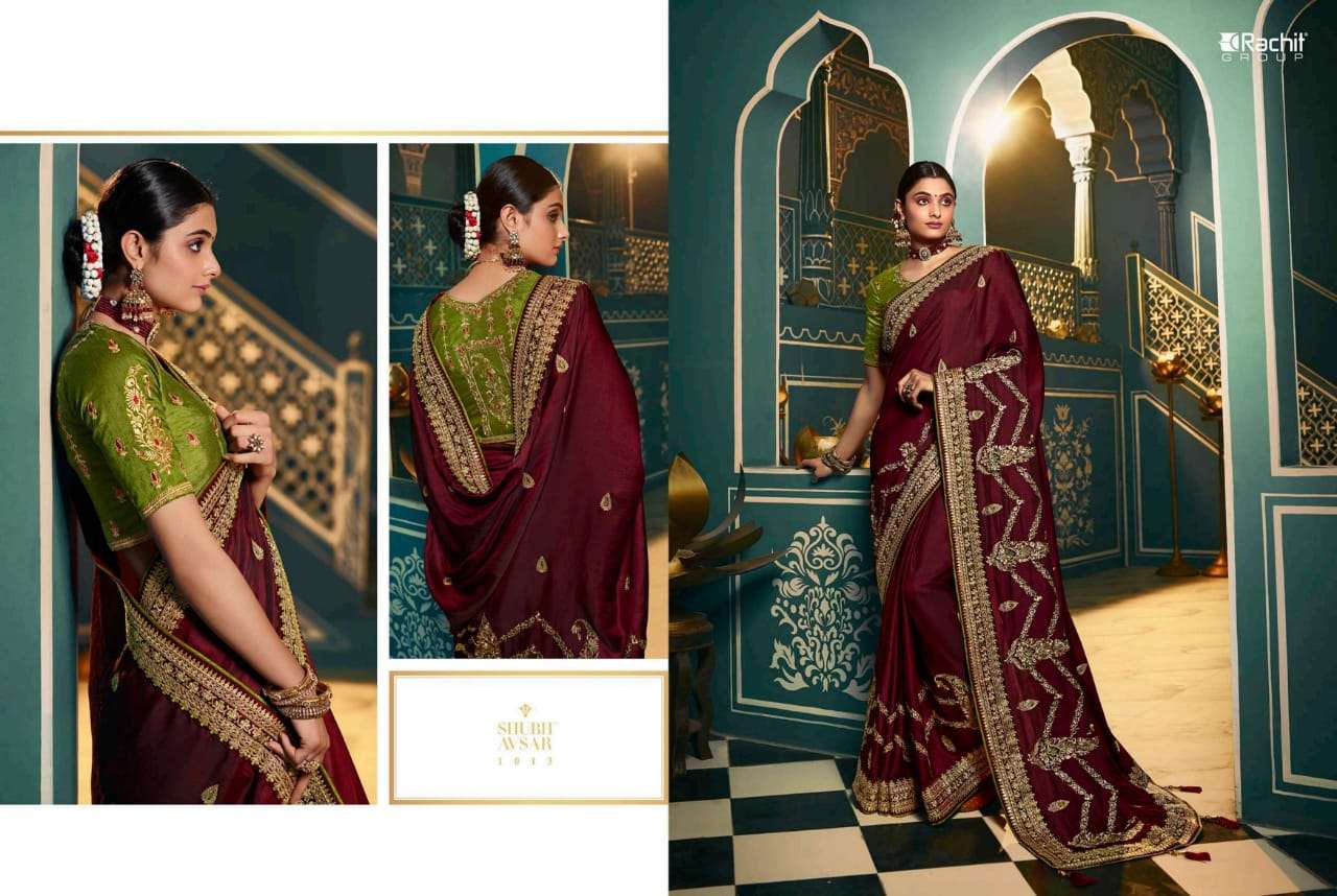 RACHIT 1001 SERIES BY RACHIT 1001 TO 1014 SERIES COLORFUL BEAUTIFUL FANCY PARTY WEAR & TRADITIONAL WEAR SATIN GEORGETTE SAREES AT WHOLESALE PRICE