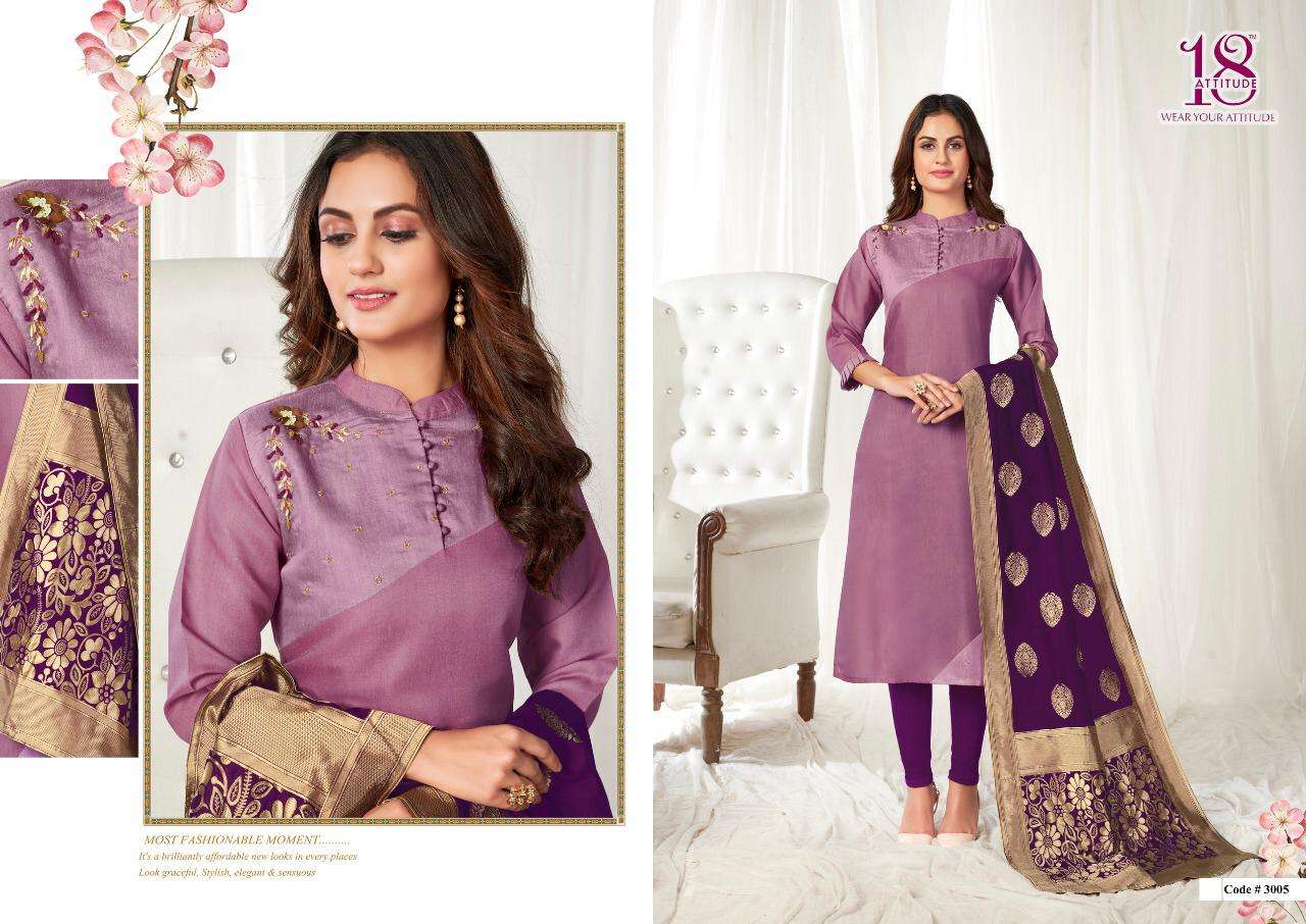 ODHNI VOL-3 BY 18 ATTITUDE 3001 TO 3007 SERIES DESIGNER BEAUTIFUL STYLISH FANCY COLORFUL CASUAL WEAR & ETHNIC WEAR & READY TO WEAR  LINEN SARTIN PRINTED KURTIS AT WHOLESALE PRICE