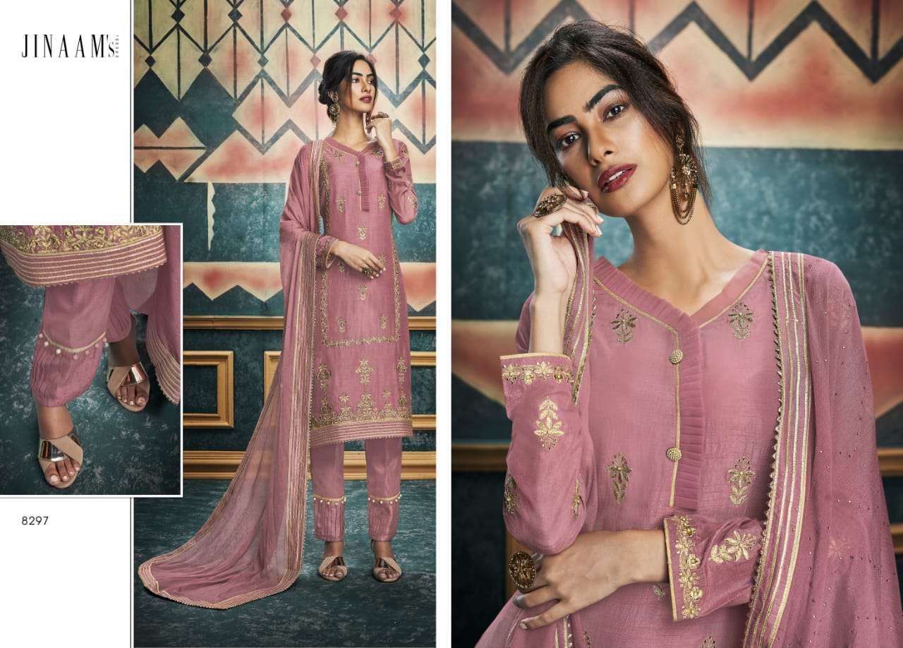 ALISHA BY JINAAM DRESSES 8297 TO 8303 SERIES SUITS BEAUTIFUL FANCY COLORFUL STYLISH PARTY WEAR