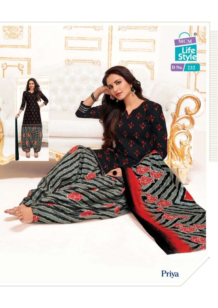 PRIYA VOL-9 BY MCM LIFESTYLE 207 TO 238 SERIES SUITS BEAUTIFUL FANCY COLORFUL STYLISH PARTY WEAR & OCCASIONAL WEAR COTTON PRINTED DRESSES AT WHOLESALE PRICE