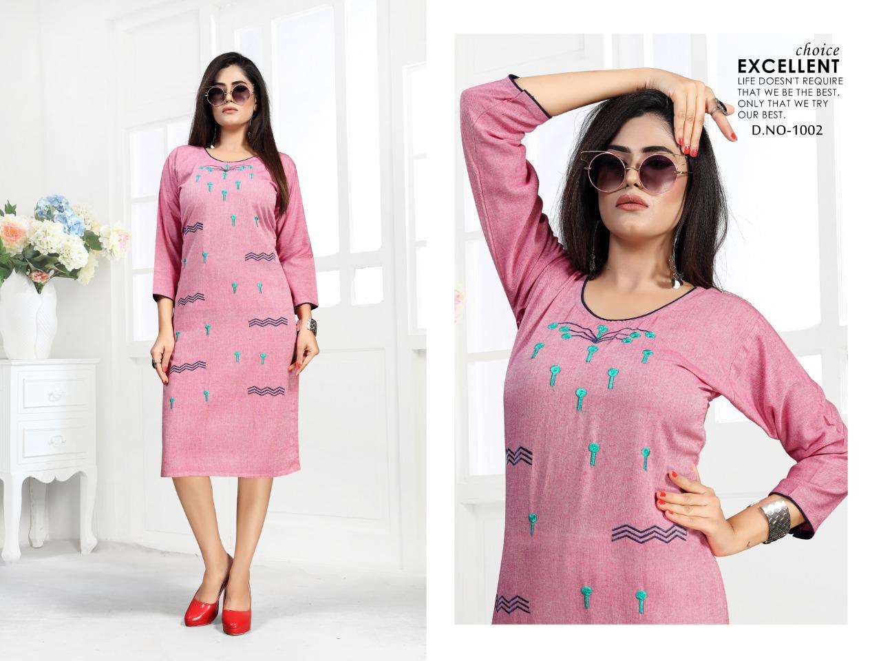 MAXIMA BY S S KURTIS 1001 TO 1008 SERIES STYLISH FANCY BEAUTIFUL COLORFUL CASUAL WEAR & ETHNIC WEAR RAYON FLEX EMBROIDERED KURTIS AT WHOLESALE PRICE