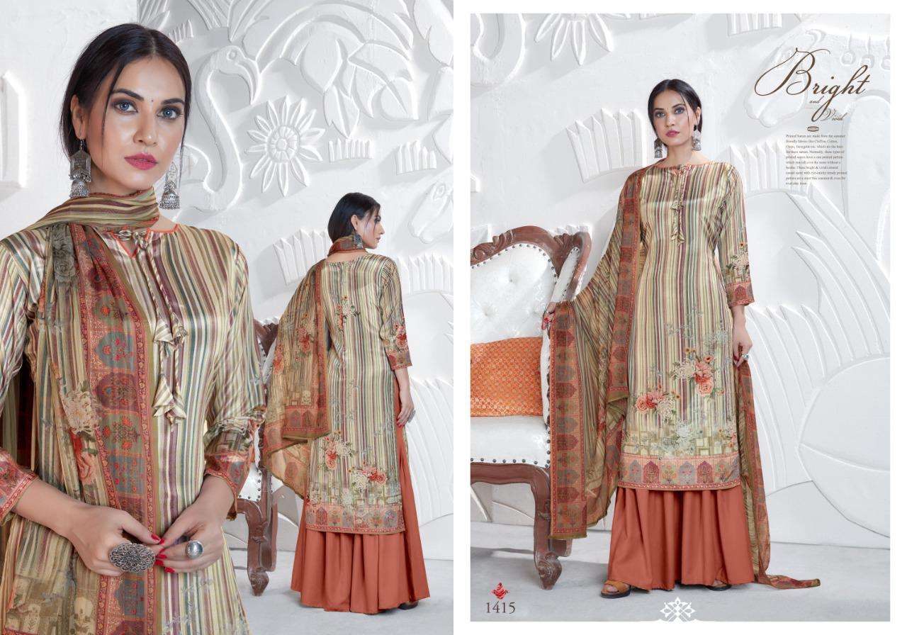 SHAN-E-PUNJAB BY RANI TRENDZ 1414 TO 1421 SERIES INDIAN TRADITIONAL WEAR COLLECTION BEAUTIFUL STYLISH FANCY COLORFUL PARTY WEAR & OCCASIONAL WEAR HEAVY SILK CREPE DRESSES AT WHOLESALE PRICE