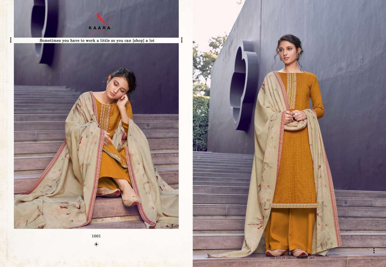MAKHMALI BY KAARA SUIT 1001 TO 1008 SERIES SUITS BEAUTIFUL FANCY COLORFUL STYLISH PARTY WEAR & OCCASIONAL WEAR PURE PASHMINA DIGITAL PRINTED DRESSES AT WHOLESALE PRICE